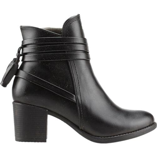 Ayakland 8422-832 Skin Black 6Cm Heel Lady boots shoes Womens shoes Woman boots Women heels Womens sports shoes women boots
