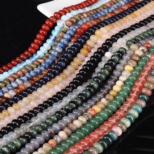 4x6mm Flat beads Spacers beads round Turquoises Beads Flat Natural Stone Loose Beads For Jewelry Making DIY Bracelet Wholesale