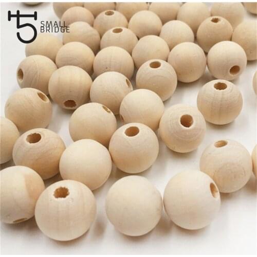 20mm Natural Spacer Ball Wooden Beads Necklaces for Women Jewelry Making Charm Unfinished Diy Round Wooden Beads W102