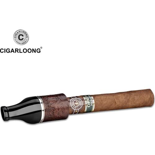 Free Ship Luxury Christmas Gift Cigar Pipe Holder Gadgets Cigar Case Tube Sliver Smoking Cigar Mouthpiece CLY-0210