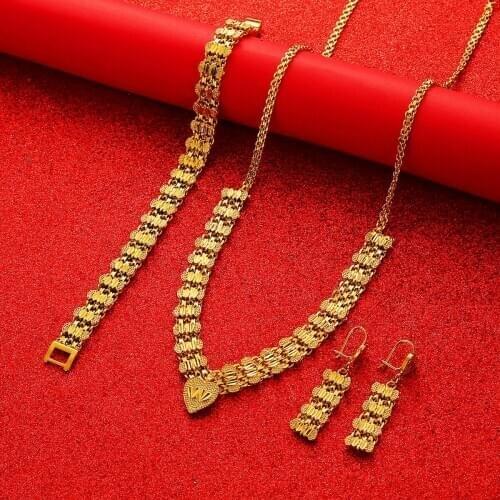 Dubai Gold Jewelry Sets Nigerian Wedding African Bridal Jewellery Set Ethiopian Jewelry