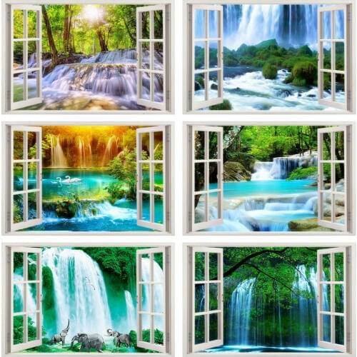 Evershine 5D Diamond Painting Waterfall Full Square Rhinestone Embroidery Cross Stitch Landscape Mosaic Crafts Home Decor