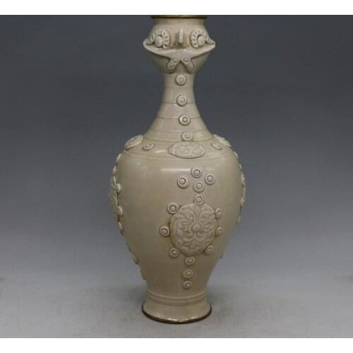 Antique SongDynasty porcelain vase,gold mouth,Chicken Head Shape,Decoration,collection&Adornment,Free shipping