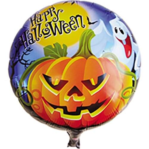 Halloween aluminum foil ball, pumpkin skull round ball aluminum foil balloon birthday Halloween party decorations