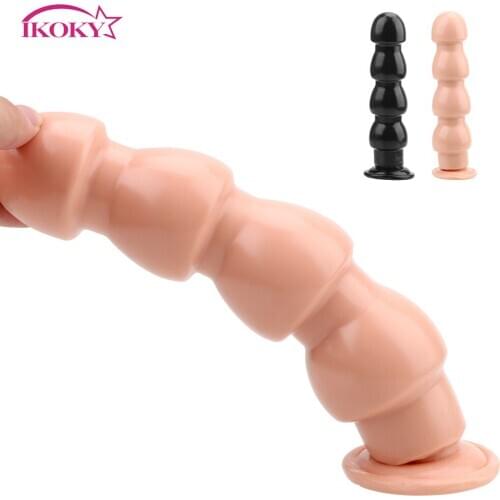 IKOKY 9 Inches Anal Balls Huge Anal Plugs Dilator Anal with Sucker Anal Sex Toys for Women Adult Silicone Large Butt Plugs