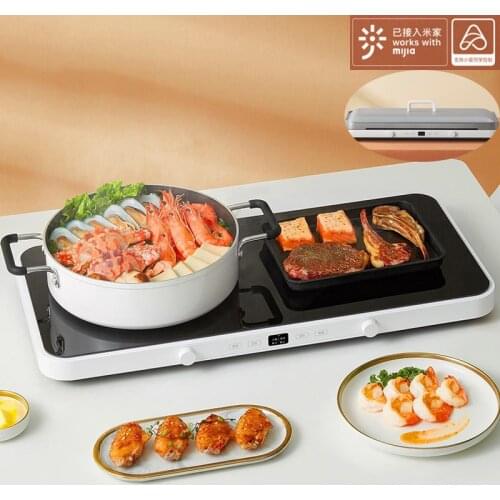 Xiaomi Mijia Induction Cooker Home Kitchen Electric Double Induction Cooktop Touchpad Induction Cooker Work With Mi Home App