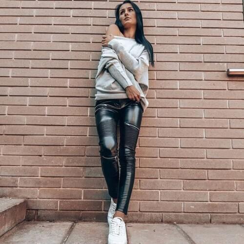 Melody Wear Fitness Leggings Women Yoga Tights Butt Scrunch Booty Lifting Leggings Cool Motorcycle Pants Gothic Black Trousers