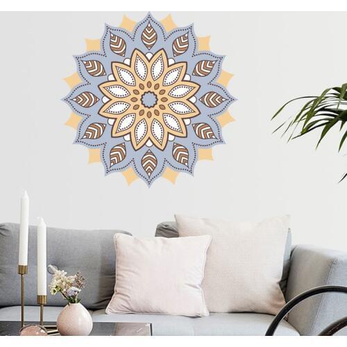 Colorful Mandala Flower Indian Bedroom Living Room Wall Stickers Decal Art Mural Home Removable Wall Decal TV Background Poster