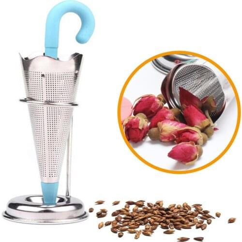 Creative Umbrella Tea Infuser Silicone Stainless Steel Tea Bag Leaf Filter Tea Strainer Teaware Teapot Accessory Kitchen Gadgets