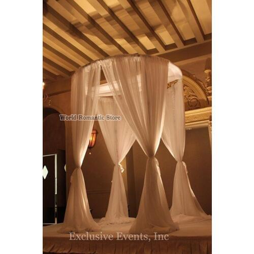 Round Wedding Pavilion Backdrop Curtain pure white color 2M Diameter by 3M Tall including pipe stand and drapery