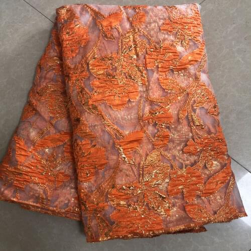 New arrival gold french net lace african organza lace fabric with sequins guipure lace Embroidery For Wedding Dress COP-0020