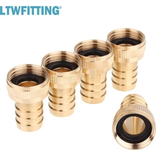 LTWFITTING Brass 3/4" Barb x 3/4" FHT Hose Repair/Connector, Garden Hose Fitting