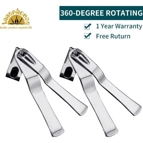Innerhouse 360-Degree Rotating Nail Clipper Stainless Steel Fingernails & Toenails Trimmer Anti-Splash Nail Cutter Manicure Tool