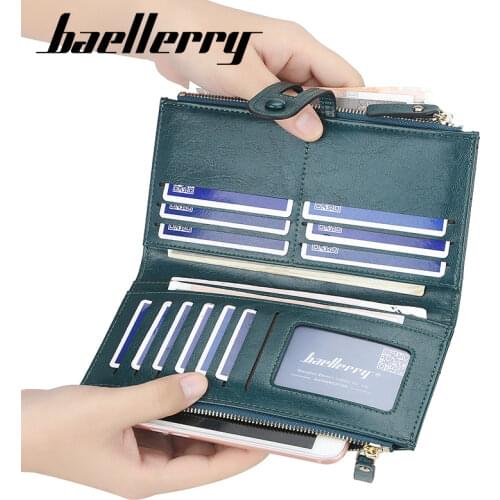 Multifunctional Fashion Women Wallets 2021 New Long Zipper Buckle Wallet PU Leather Mobile Phone Bag High Quality Coin Purse