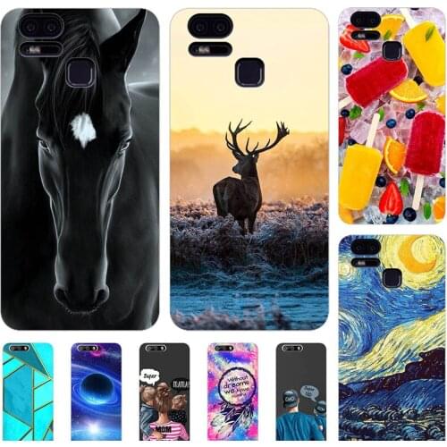 Fashion Bumper Cute Case For ASUS Zenfone 4 ZE554KL 5.5" Case Soft Silicone Cat Horse Flower Cover Back Shell