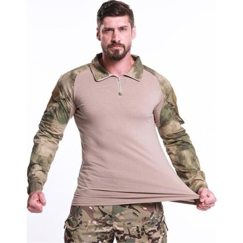Mens Military Clothing Tactical Combat Shirt Camouflage Long Sleeve T Shirt Quick Dry Male Cycling Uniform Camisa Masculina