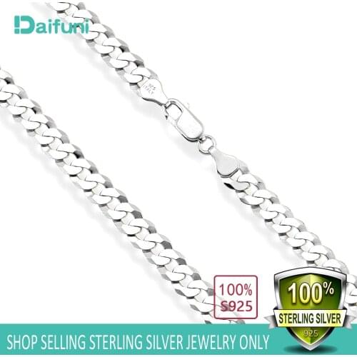 Hot 100% Real 925 Sterling Silver 2/3/4/5mm Wide Mens Cuba Necklace Fashion Men Chain Hip Hop/Rock Jewelry Original New Daifuni