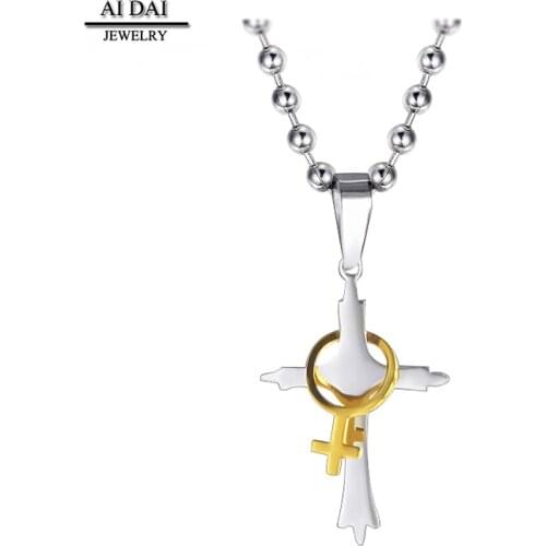 Cross Titanium Steel Hip Hop Male Necklace Pendant Couple Pendant Jewelry