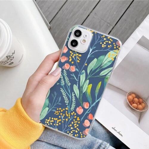 Botanical Garden phone Case For iPhone 11 Pro XS MAX XR X 7 8 6Plus SE 2020 Candy Soft Silicone