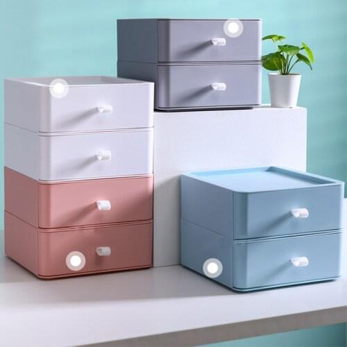 Desktop Storage Box Multi-Layer Office Drawer Type Plastic Cosmetic Storage Box Student Dormitory Book Stationery Storage Rack