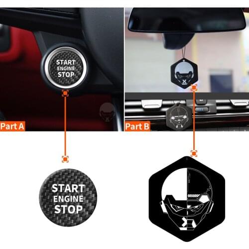 Carbon Fiber Car Engine Start Stop Push Button Ring Trim For Alfa Romeo Giulia Stelvio Car Accessories Interior Stickers