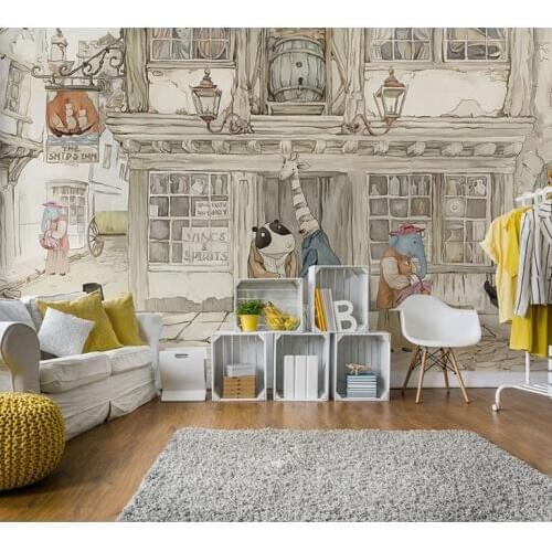 Newest 3d Forest animal Wall Photo Mural for Kids Room Kindergarten 8d wall Mural Cartoon abstract Wallpaper Mural Decor