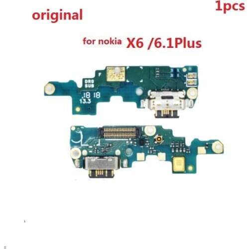 USB Charging Port Dock Plug Socket Jack Connector Charge Board Flex Cable With Microphone For Nokia X6 / 6.1 Plus TA-1099