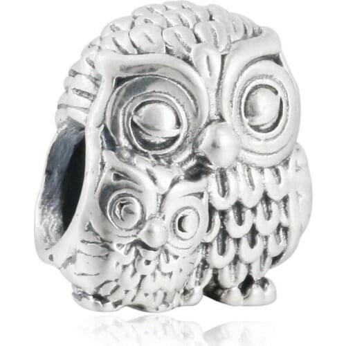 Autumn Charming Wisdom Owls Family Charms 925 Sterling Silver Brand Jewelry Animal Beads Fits Pandora Bracelets & Bangles