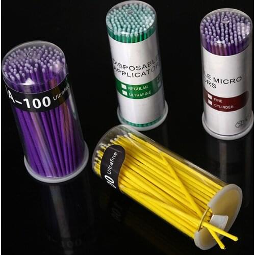 500pcs Disposable Makeup Brush Eyelash Swab Durable Micro Fadvan Brush Eyelash Extension Mini Individual Lash Removing Tools