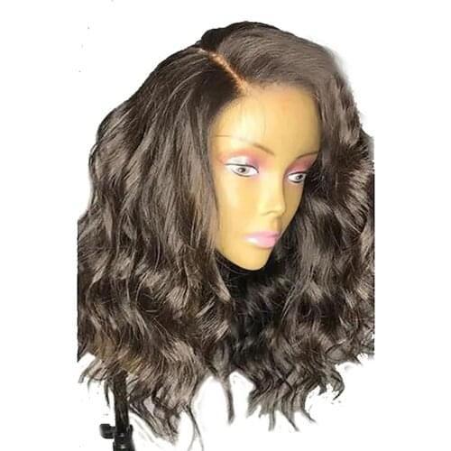 Remy Human Hair Lace Front Wig Layered Haircut style Brazilian Hair Wavy Black Wig with Baby Hair Short Human Hair Lace Wigr