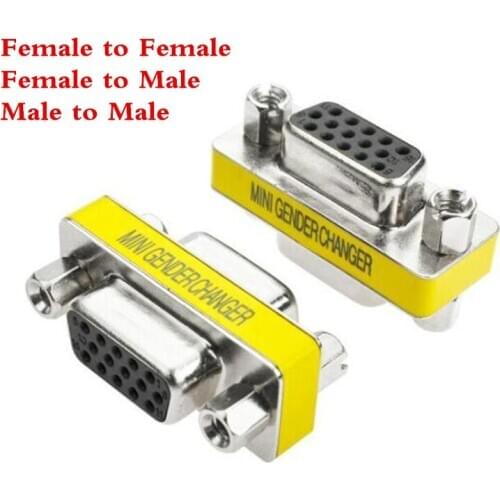 2000pcs 15 Pins D-Sub DB15 VGA Female to Female to Male to male VGA Connector Adapter Extender Plug