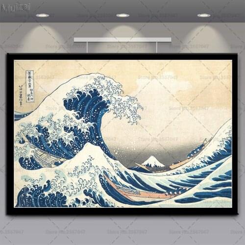 Japanese Kanagawa The Great Wave Hot Poster Canvas Painting Posters and Prints Wall Art Picture for Living Room Home Decor