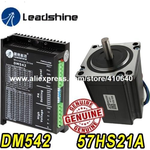 GENUINE Leadshine Stepper Motor 57HS21A 8mm Shaft 5A 2.1 N.M AND Leadshine DSP Digital Stepper Drive DM542 Delivery TOGETHER