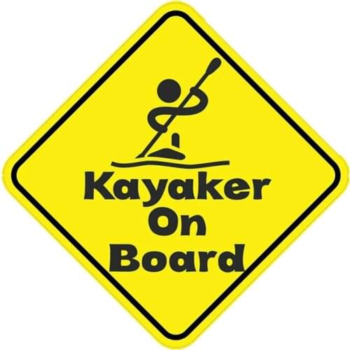 S40717# Various Sizes Self-adhesive Decal Kayaker On Board Car Sticker Waterproof Auto Decors on Bumper Rear Window