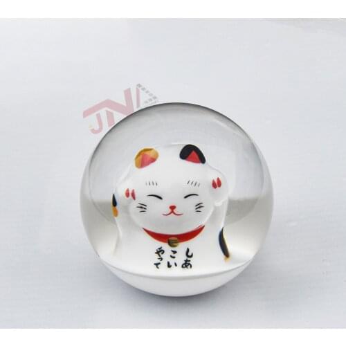 JDM Accessories 7CM White Cat Gear Shift Lever Head Universal Crystal Car Shift Knob