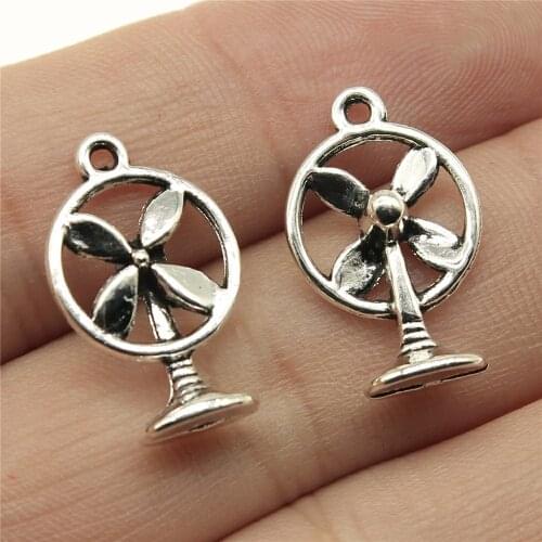 WYSIWYG 10pcs 21x13mm Electric Fan Charm Pendants For Jewelry Making Electric Fan Pendants Charm Electric Fan