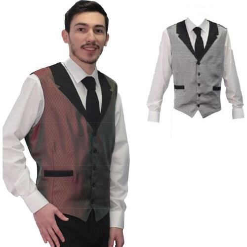 Vest male bartender work pastry sleeveless caffe' bar lounge male