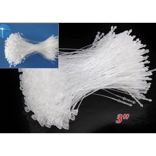 1000pcs /lot Security Loop Plastic Tag Ties Fastener 3" Security Loop snap Lock Plastic Tag Fastener Lock Pin Tag