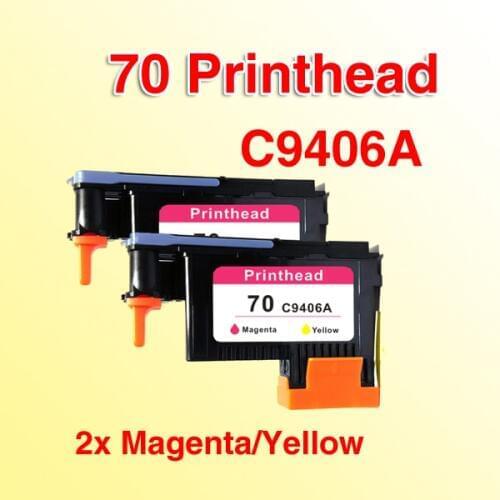2x compatible for 70 Magenta & Yellow Printhead C9406A Z3200