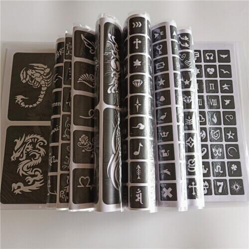 20 Sheet 516 Maps Professional Waterproof Henna Tattoo Templates Temporary Glitter Airbrush Hand Finger Drawing