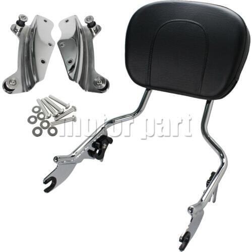 Sissy Bar 4 Point Docking Hardware Kits With Luggage Rack Detachable Backrest Pad For Harley Touring Street Glide Road King
