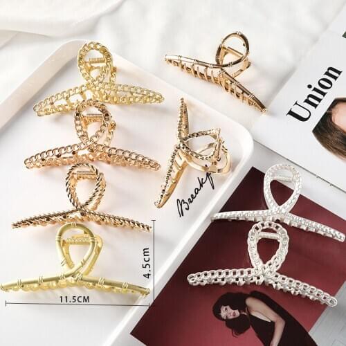 Hair Accessories Metal Clip Simple Cross Bath Claw Joker Back of The Head Plate Shark Clip