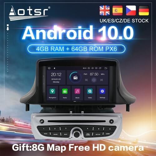 Android 10 PX6 For Renault Megane 3 2008-2014 Car GPS Navigation Auto Radio Stereo DVD Multimedia Video Player HeadUnit 2din DSP