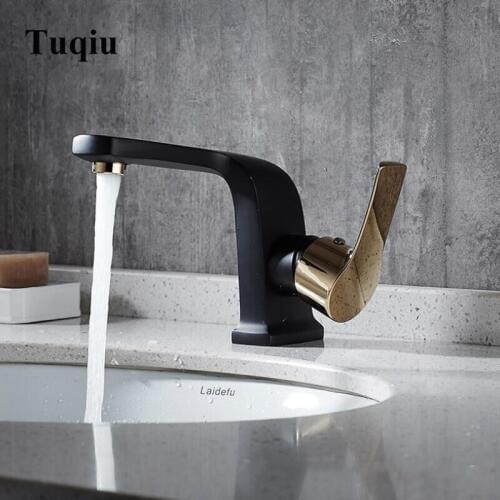 White gold Color Bathroom Sink Faucet hot and cold Crane Brass Basin Faucet Gold black Sink Faucet Single Handle water tap