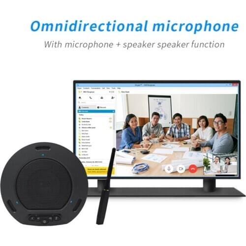 2pcs/Lot Wireless USB Omnidirectional Microphone With Microphone + Speaker Function Meeting Speakerphone For Video Conferencing