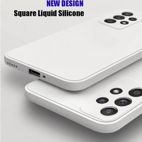 For Samsung galaxy A12 A42 A52 A72 A30 A50 A50S Luxury Original Square Liquid Silicone Case S20 FE S21 PLUS NOTE 20 ULTRA Case