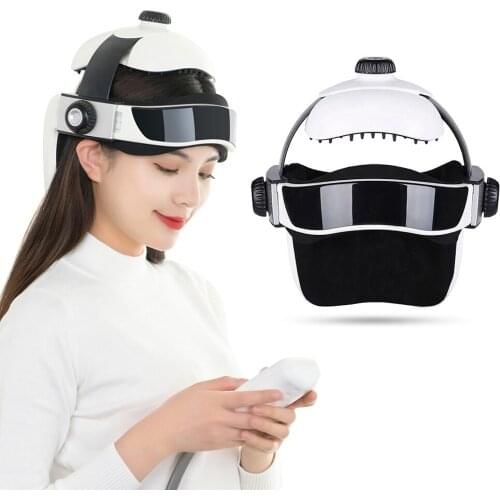 Electric Heating Neck Head Massage Helmet Air Pressure Vibration Therapy Massager Music Muscle Stimulator Health Care