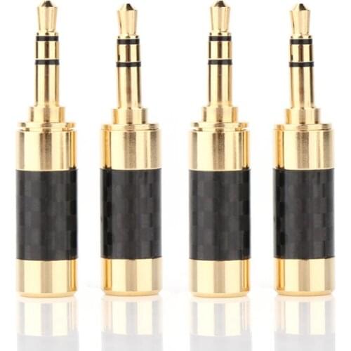 Hifi audio ACROLINK CF-3.5 24K Gold plug,3.5mm Stereo Jack ,Male Carbon Straight Adapter
