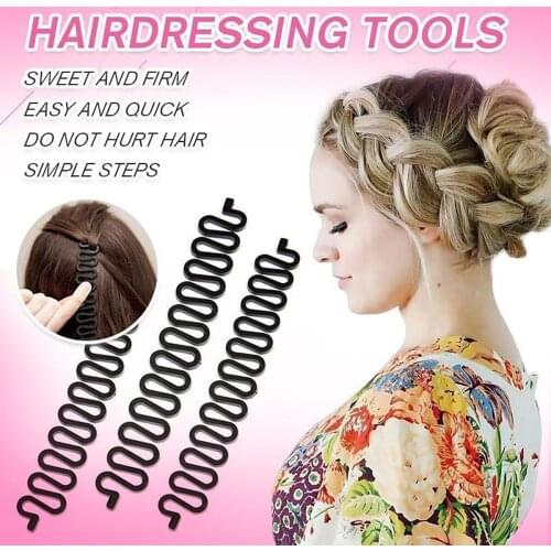 Hair Dressing Tools Women Braid Plaiting Twist Hair Styling Tool Braider Roller Hook Bun Maker Hairdressing Tool