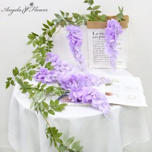 Artificial Flower Wisteria Plants Vine Garland Ceiling Wall Hanging Party Mariage Backdrop Balcony Room Home Decor Photo Props